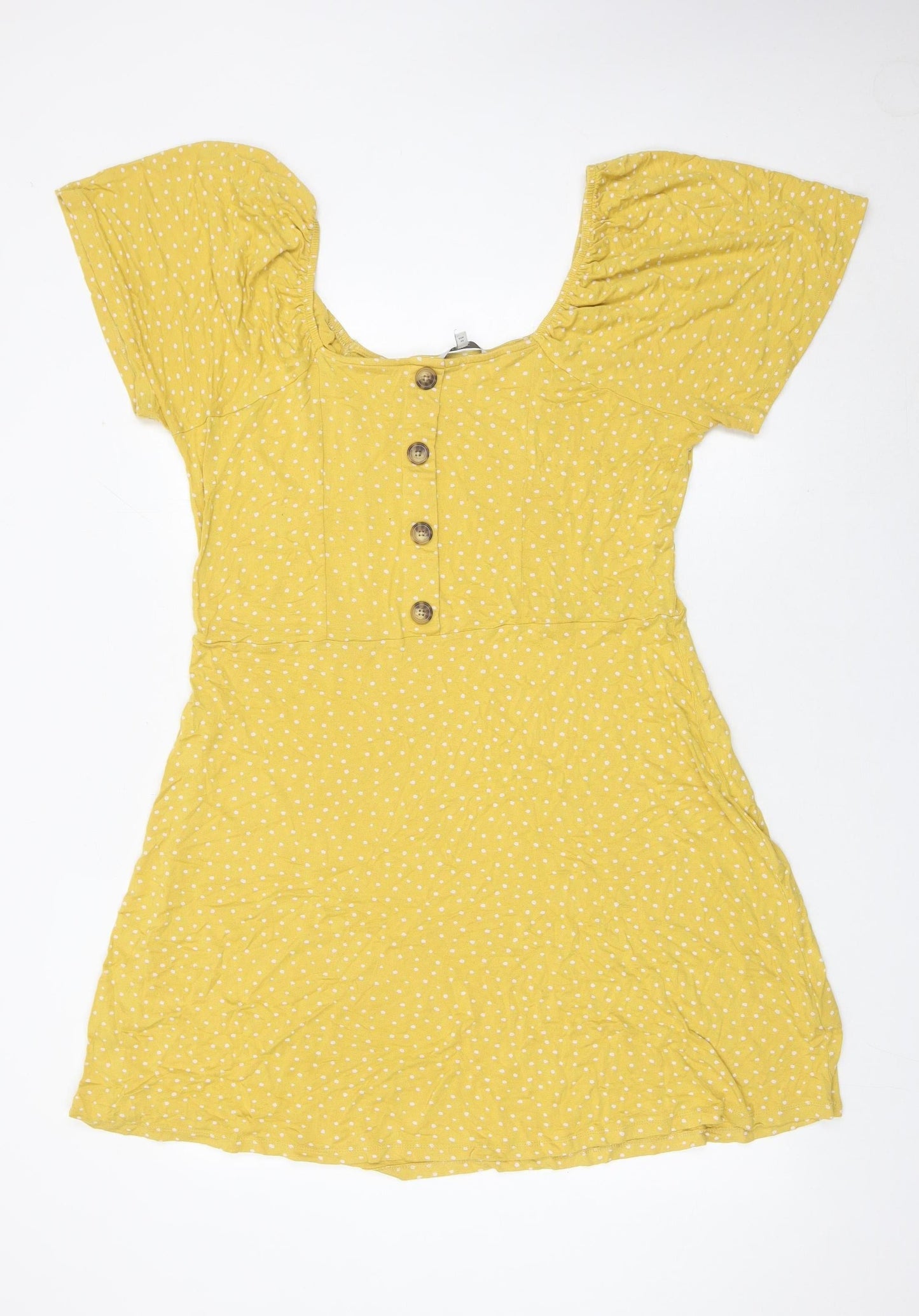 Next Women’s Yellow Polka Dot A-Line Short Dress Size 18