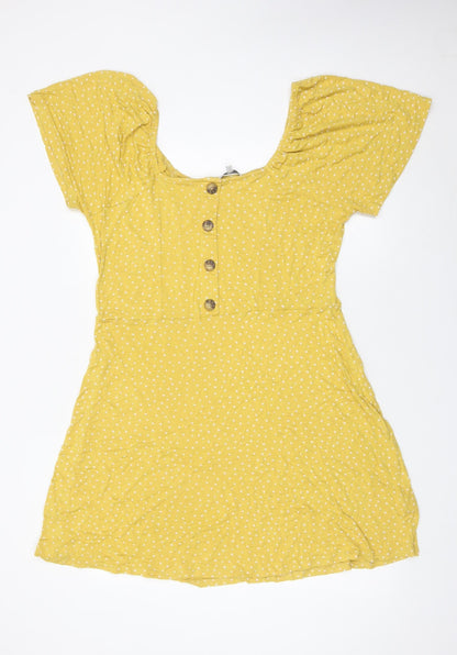 Next Women’s Yellow Polka Dot A-Line Short Dress Size 18