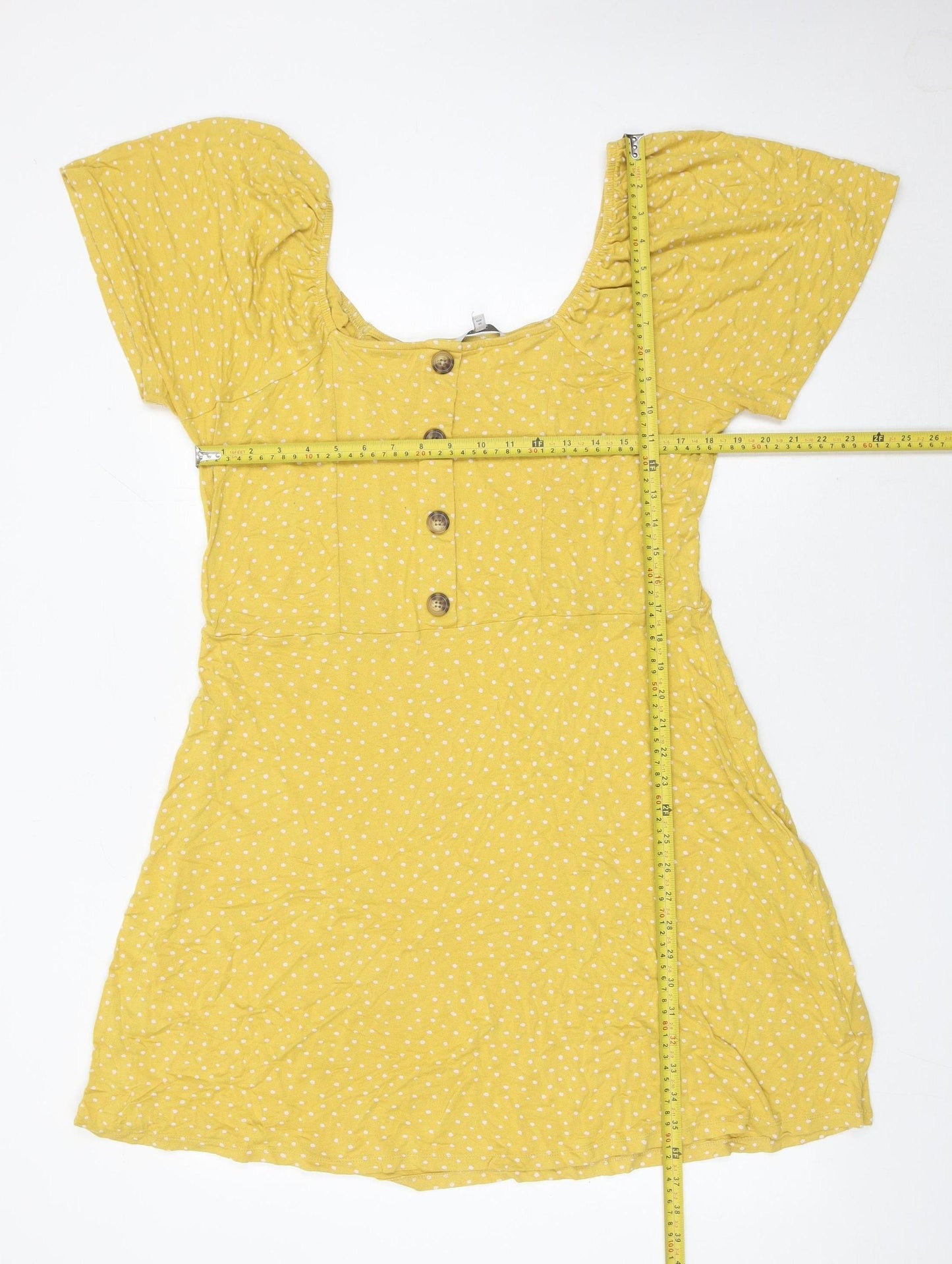 Next Women’s Yellow Polka Dot A-Line Short Dress Size 18