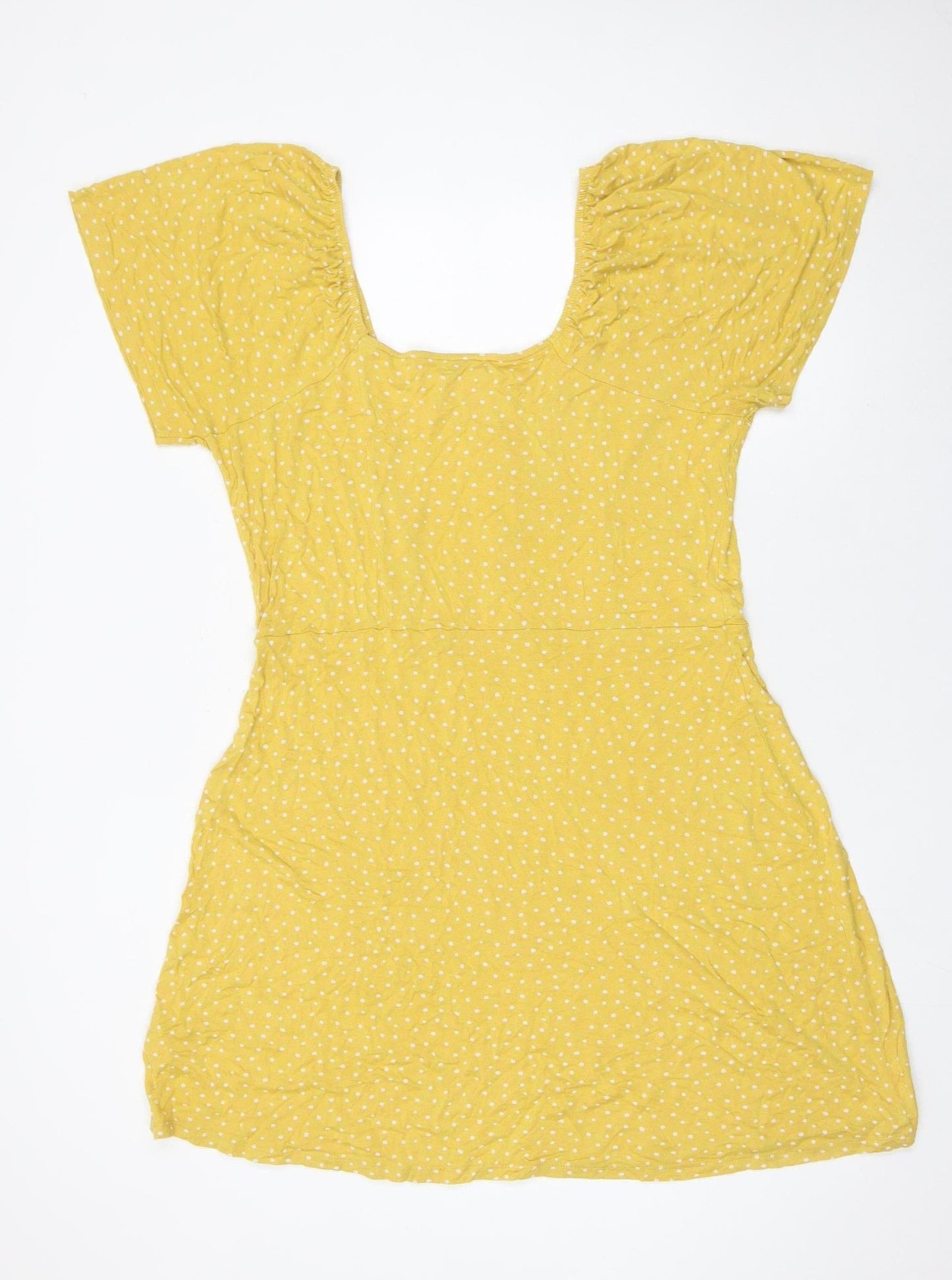 Next Women’s Yellow Polka Dot A-Line Short Dress Size 18