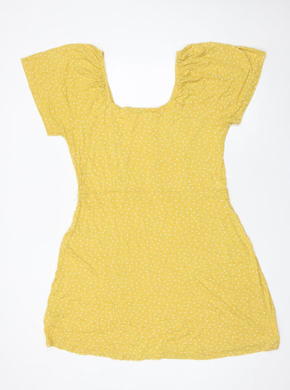 Next Women’s Yellow Polka Dot A-Line Short Dress Size 18