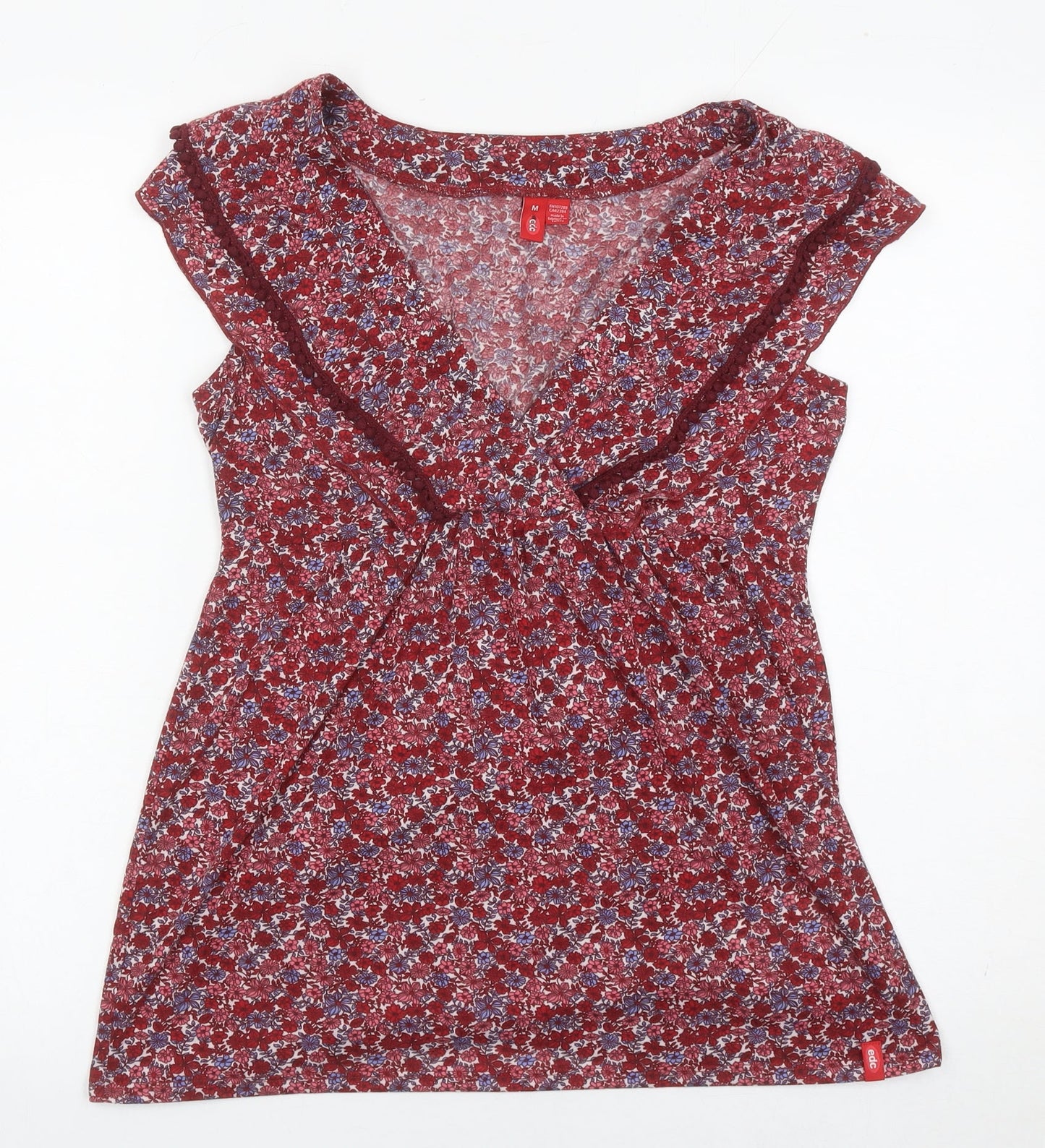 Womens UK Size M Esprit Red Wrap Blouse