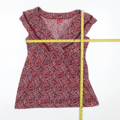 Womens UK Size M Esprit Red Wrap Blouse