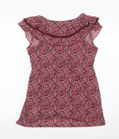 Womens UK Size M Esprit Red Wrap Blouse
