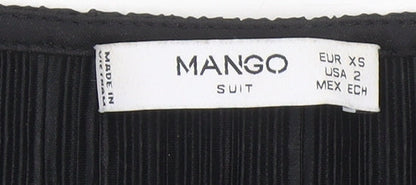 Mango Women’s Black XS Cold Shoulder Pleated Shift Dress