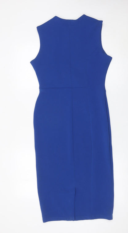 Next Women’s Blue Sheath Knee Length Dress UK 8 Sleeveless