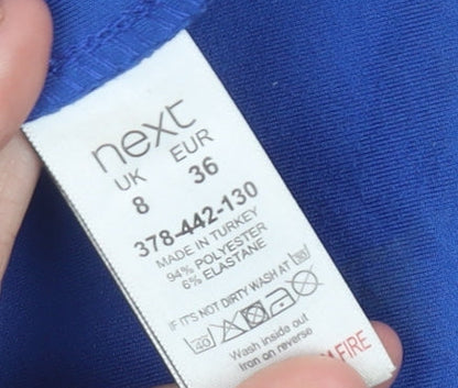 Next Women’s Blue Sheath Knee Length Dress UK 8 Sleeveless