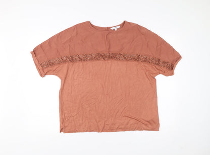 Womens UK Size 14 NEXT Brown Tunic Blouse