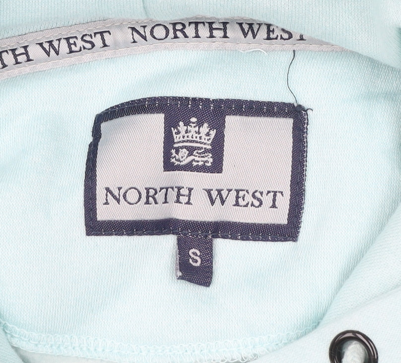 North West Women’s Blue Pullover Hoodie Small Fleece Cotton Blend