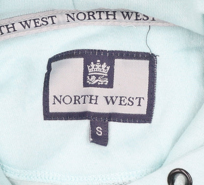 North West Women’s Blue Pullover Hoodie Small Fleece Cotton Blend