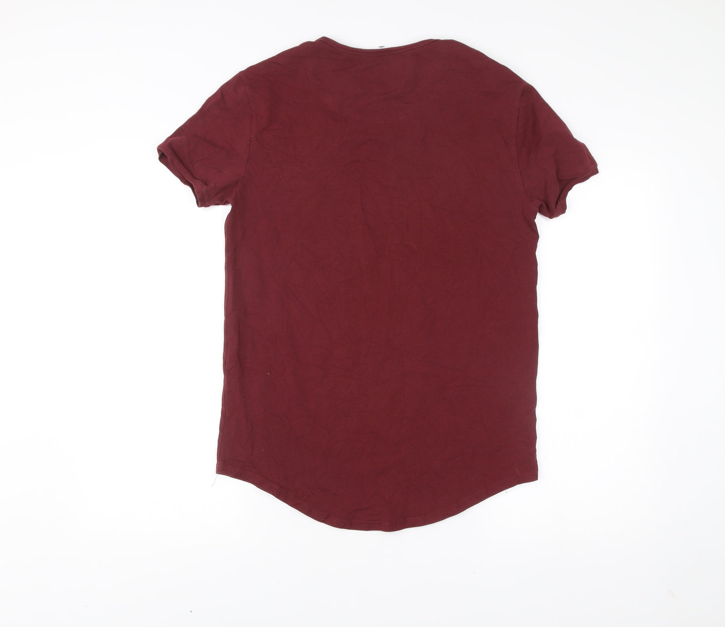 SikSilk Men's Red Slim Fit Crew Neck Short Sleeve T-Shirt M