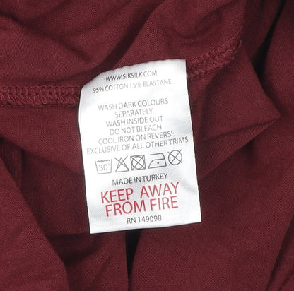 SikSilk Men's Red Slim Fit Crew Neck Short Sleeve T-Shirt M