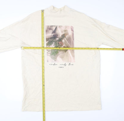 ASOS DESIGN Women’s Ivory Mock Neck Graphic Sweatshirt Size 10