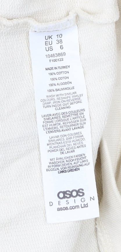 ASOS DESIGN Women’s Ivory Mock Neck Graphic Sweatshirt Size 10