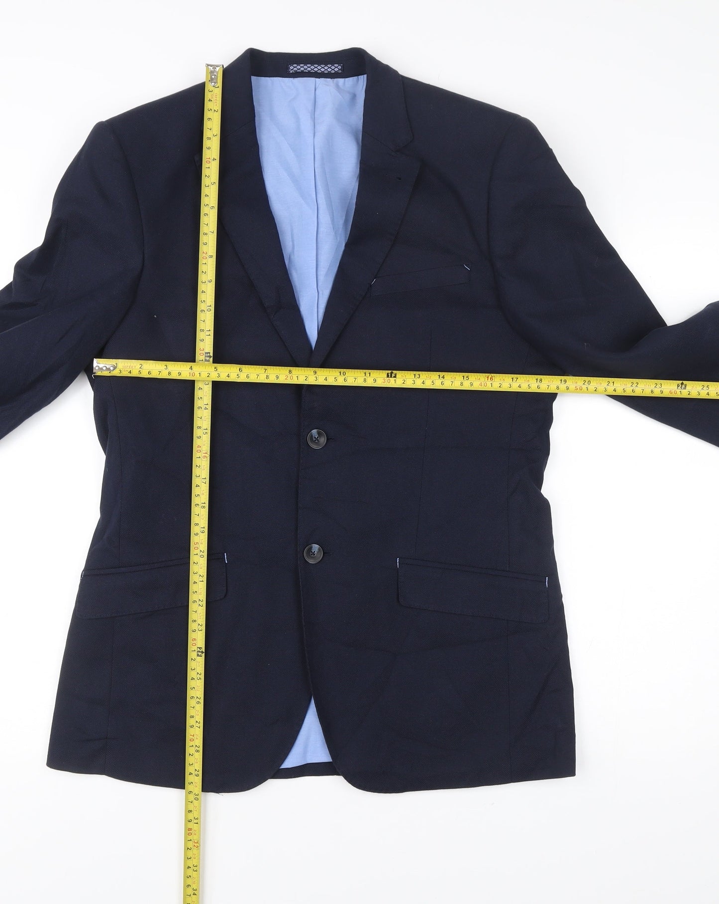Angelo Litrico Mens Blue Slim Fit Blazer Size 48 Chest 38 Business Jacket