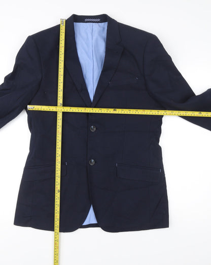 Angelo Litrico Mens Blue Slim Fit Blazer Size 48 Chest 38 Business Jacket