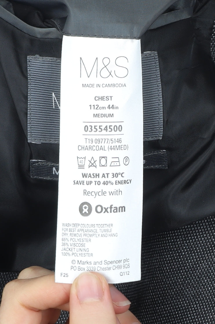 Marks and Spencer Men’s Grey Blazer Jacket 44 Chest Medium