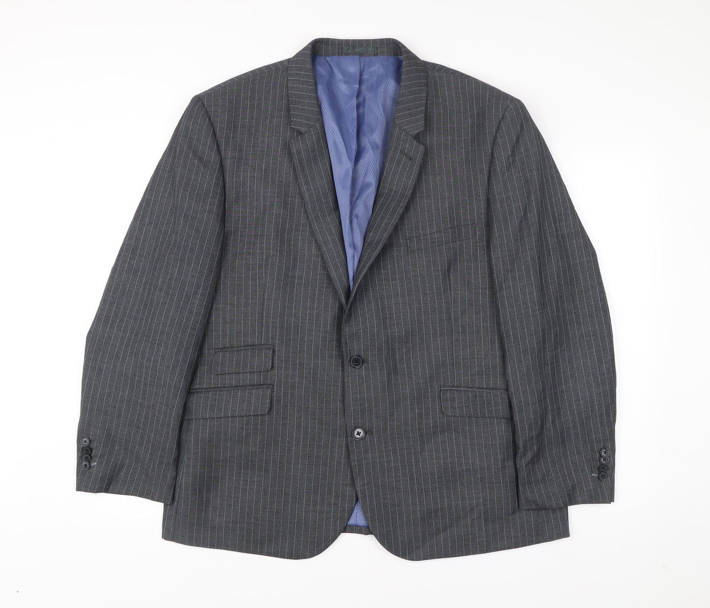Taylor & Wright Men’s Grey Pinstripe Blazer 46S Tailored Fit Jacket