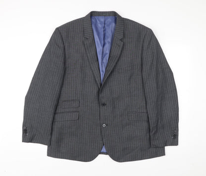 Taylor & Wright Men’s Grey Pinstripe Blazer 46S Tailored Fit Jacket