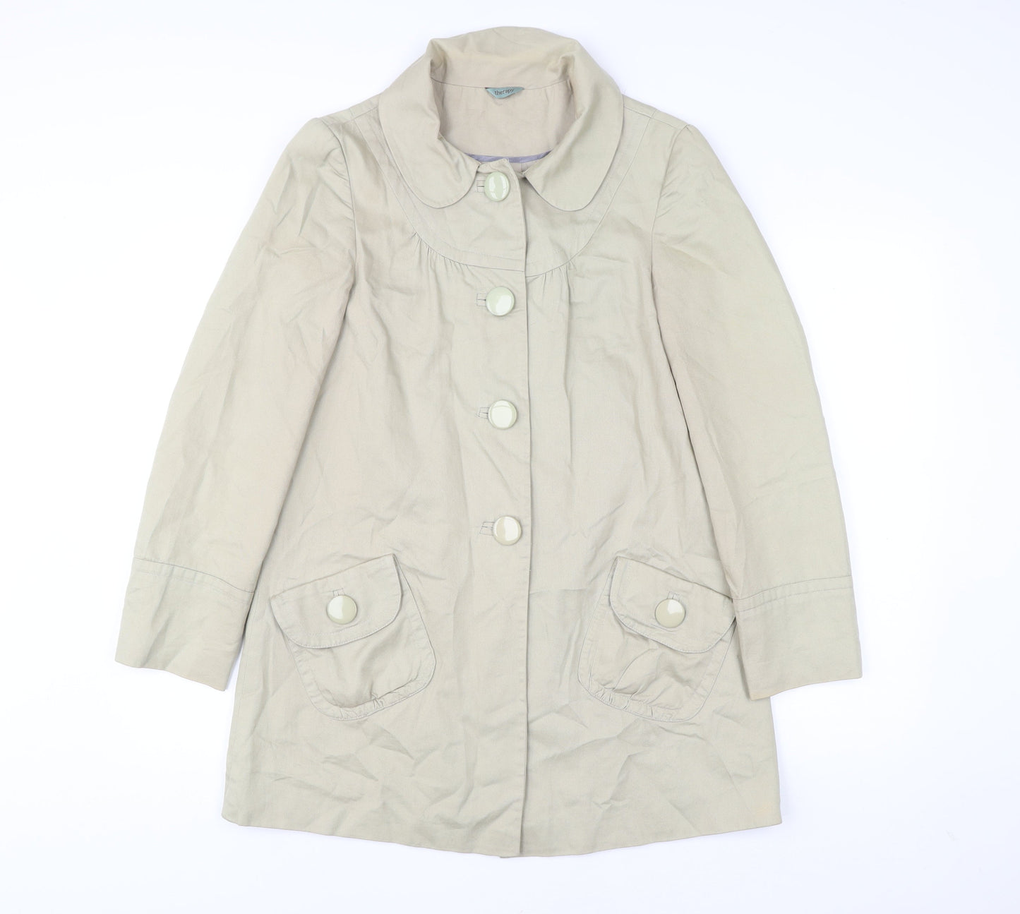Womens UK Size 8 Therapy Beige Overcoat