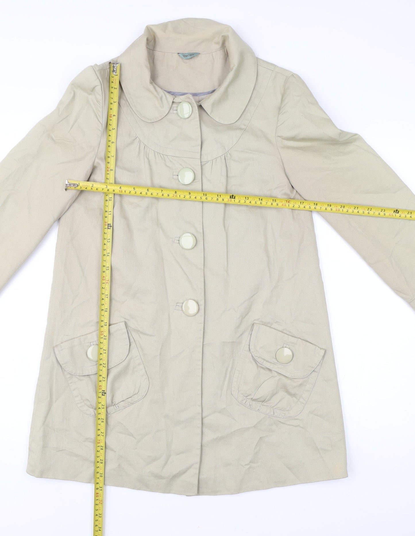 Womens UK Size 8 Therapy Beige Overcoat