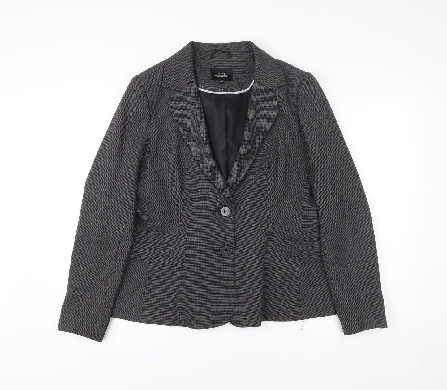 Papaya Womens Grey Size 18 Two-Button Suit Jacket Blazer