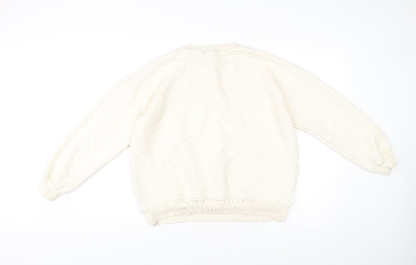 Missguided Women’s Ivory Quilted Pullover Sweatshirt UK 8
