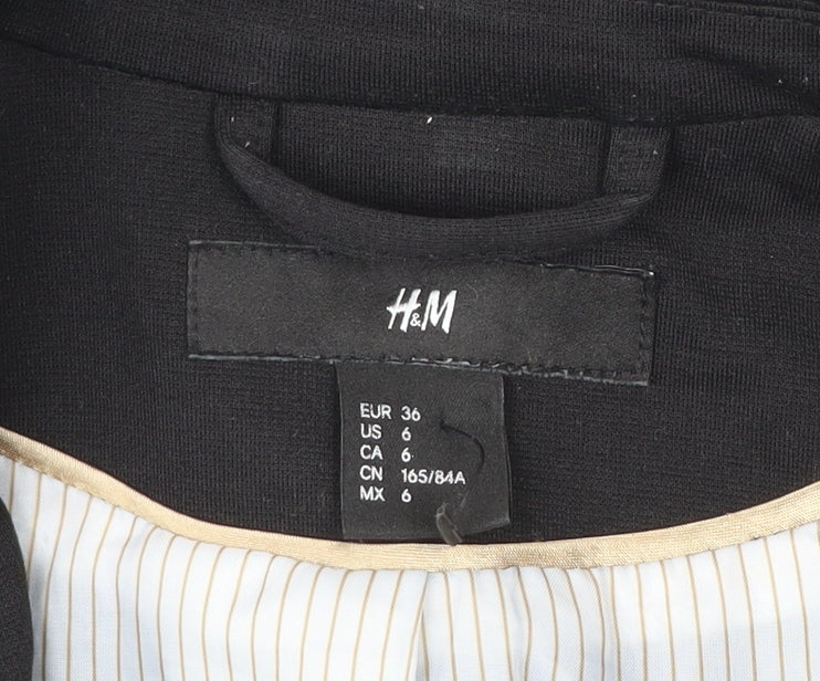 H&M Women’s Black Blazer Size 8 Regular Fit One Button Jacket