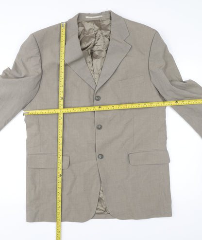 Copperstone Men's Beige Blazer Jacket 42L Notch Lapel Business Formal