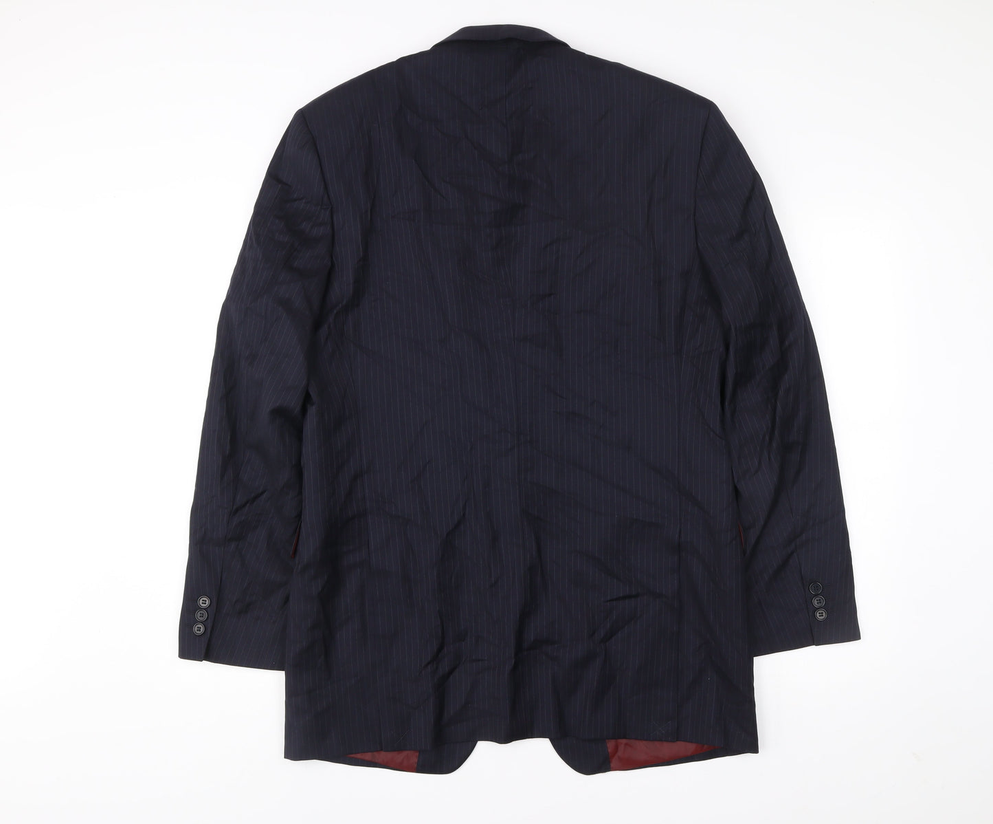 John Lewis Men Blue Stripe Wool Suit Jacket 40L Regular Fit