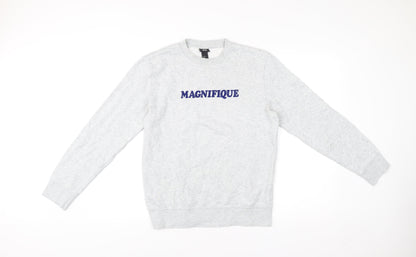 Mens UK Size XS H&M Grey Pullover Sweatshirt