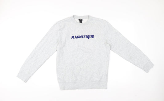 Mens UK Size XS H&M Grey Pullover Sweatshirt