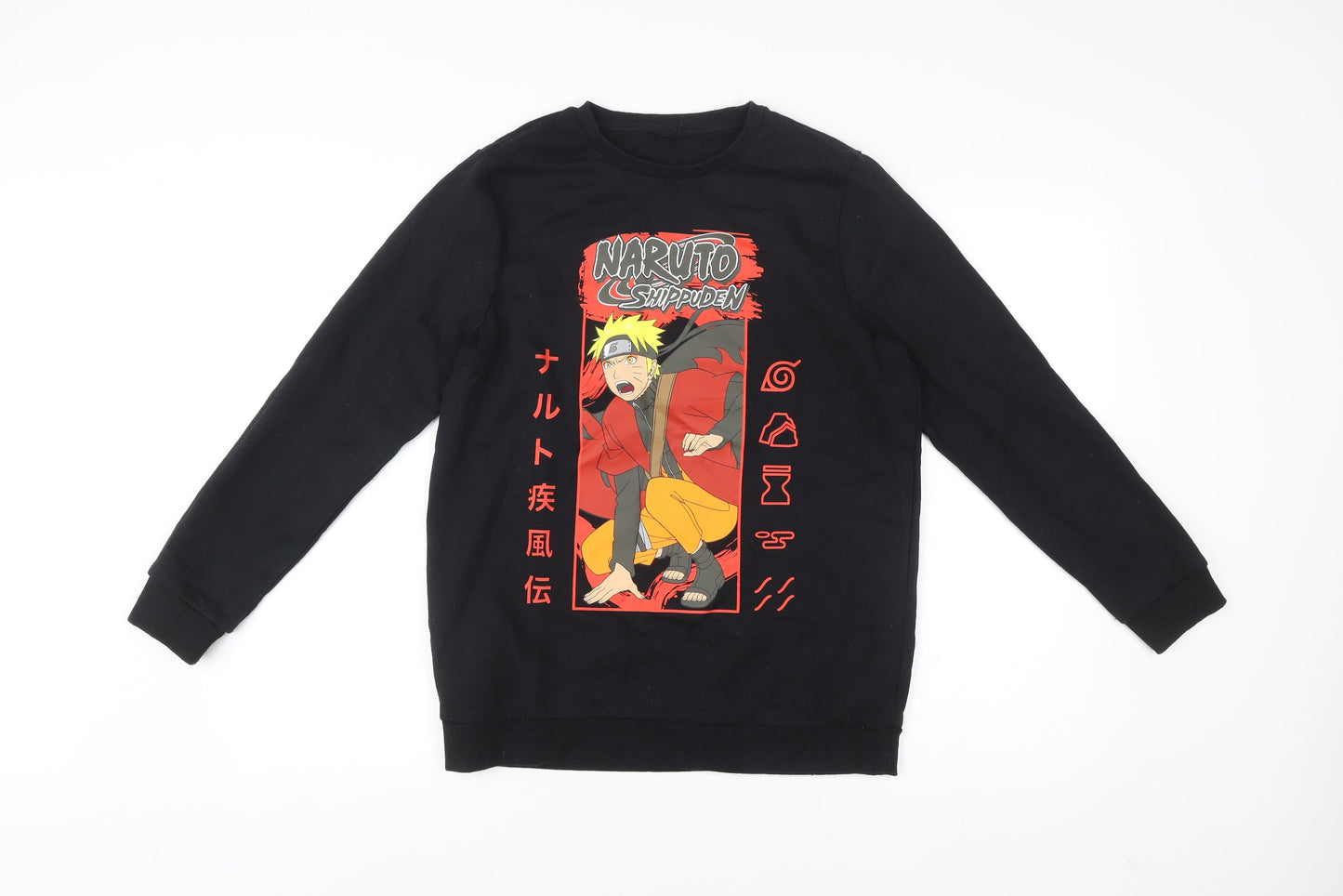 Primark Boys Black Naruto Anime Pullover Sweatshirt 13-14 Years