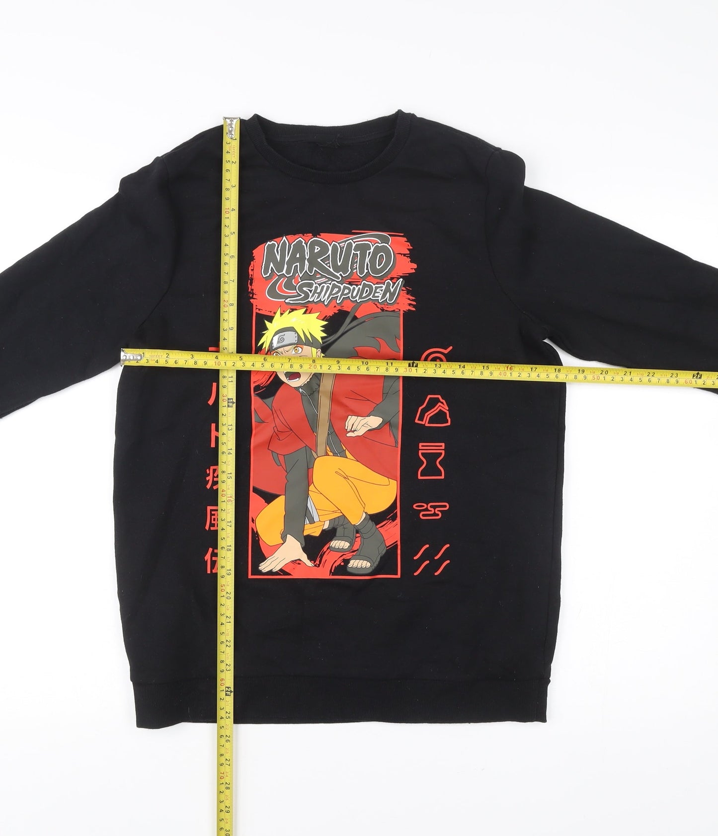 Primark Boys Black Naruto Anime Pullover Sweatshirt 13-14 Years