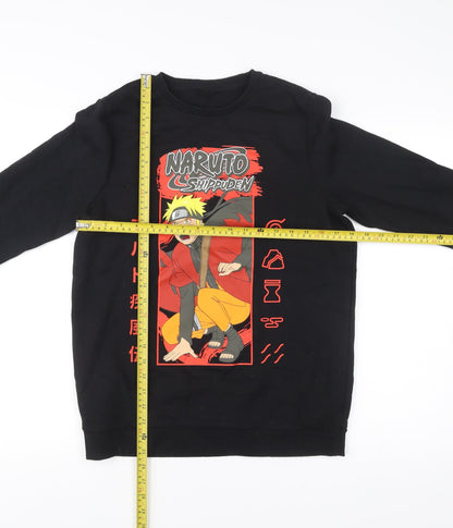 Primark Boys Black Naruto Anime Pullover Sweatshirt 13-14 Years