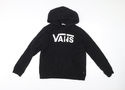 Vans Men’s Black Pullover Hoodie Size M Logo Graphic Cotton
