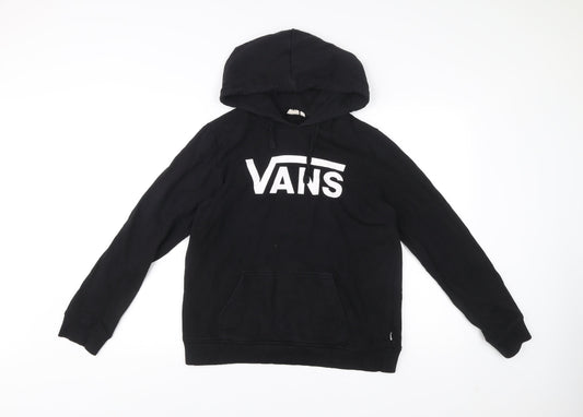 Vans Men’s Black Pullover Hoodie Size M Logo Graphic Cotton
