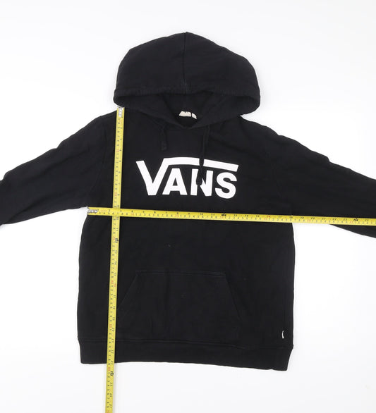 Vans Men’s Black Pullover Hoodie Size M Logo Graphic Cotton