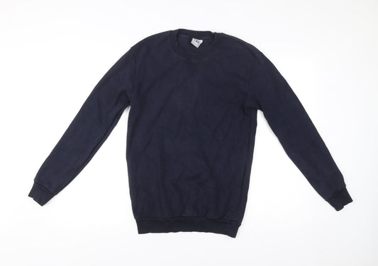 Zara Men’s Blue Crew Neck Pullover Sweatshirt Size S Regular Fit