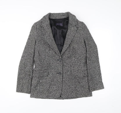 Marks and Spencer Women Black Herringbone Blazer Size 8