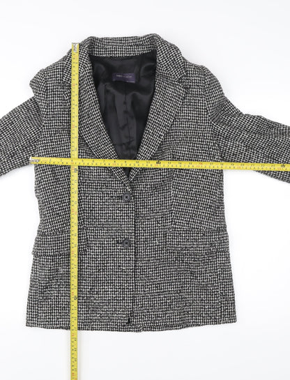 Marks and Spencer Women Black Herringbone Blazer Size 8