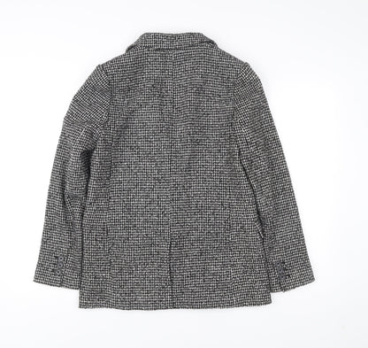 Marks and Spencer Women Black Herringbone Blazer Size 8