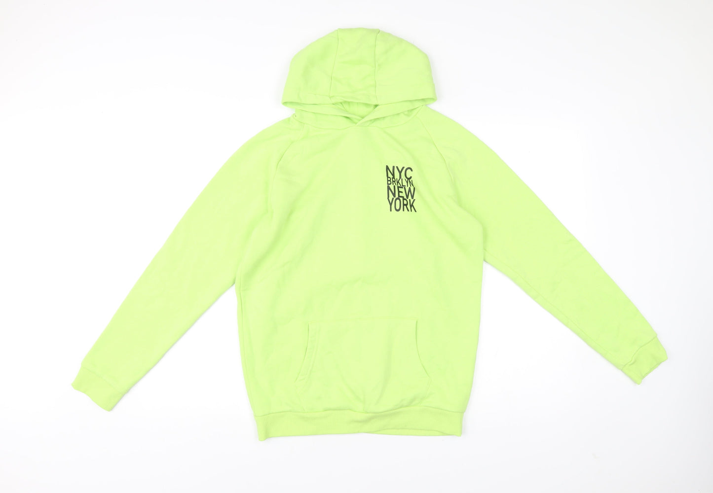 Matalan Boys Green Pullover Hoodie Age 12 Years NYC Graphic Print