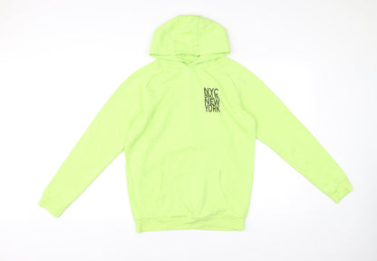 Matalan Boys Green Pullover Hoodie Age 12 Years NYC Graphic Print