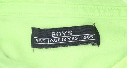 Matalan Boys Green Pullover Hoodie Age 12 Years NYC Graphic Print