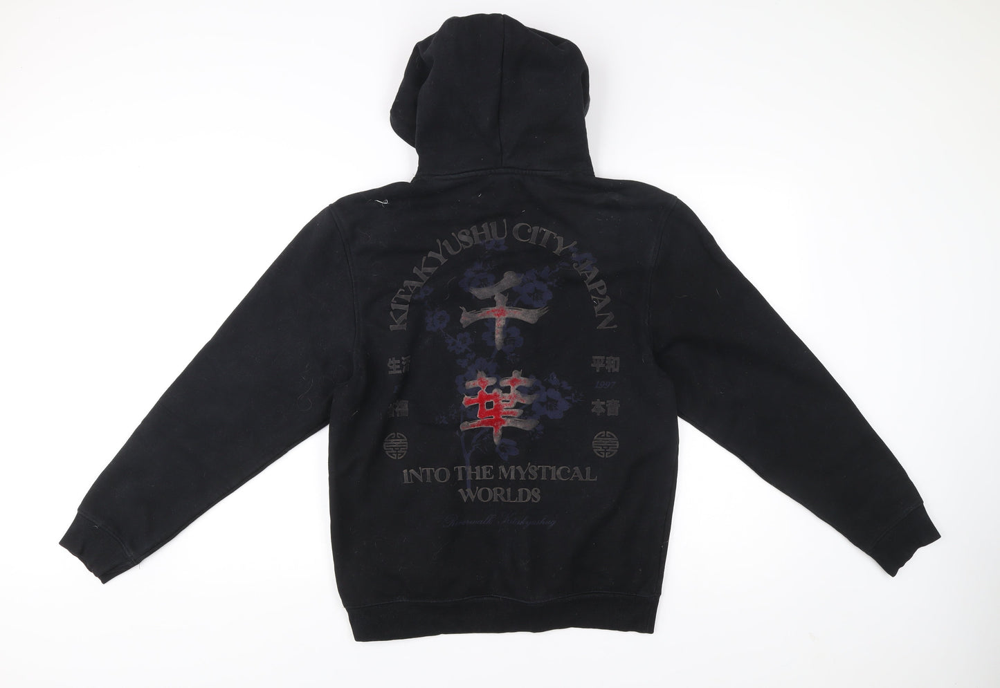 Mens UK Size S River Island Black Pullover Hoodie