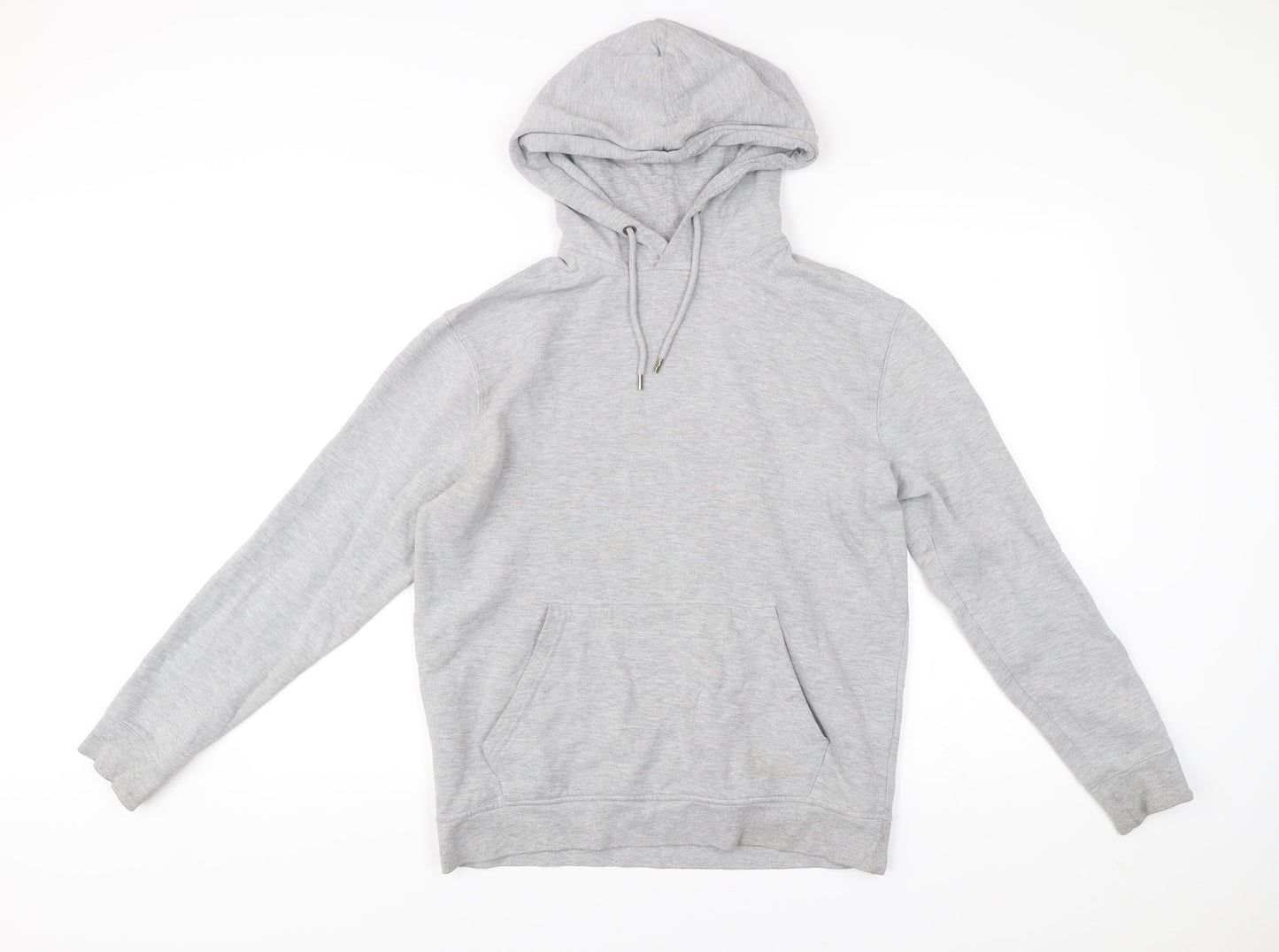 Topman Men’s Grey Pullover Hoodie Small Regular Fleece Cotton Blend