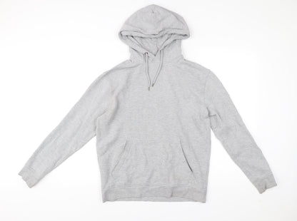 Topman Men’s Grey Pullover Hoodie Small Regular Fleece Cotton Blend