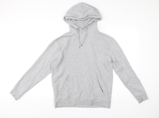 Topman Men’s Grey Pullover Hoodie Small Regular Fleece Cotton Blend