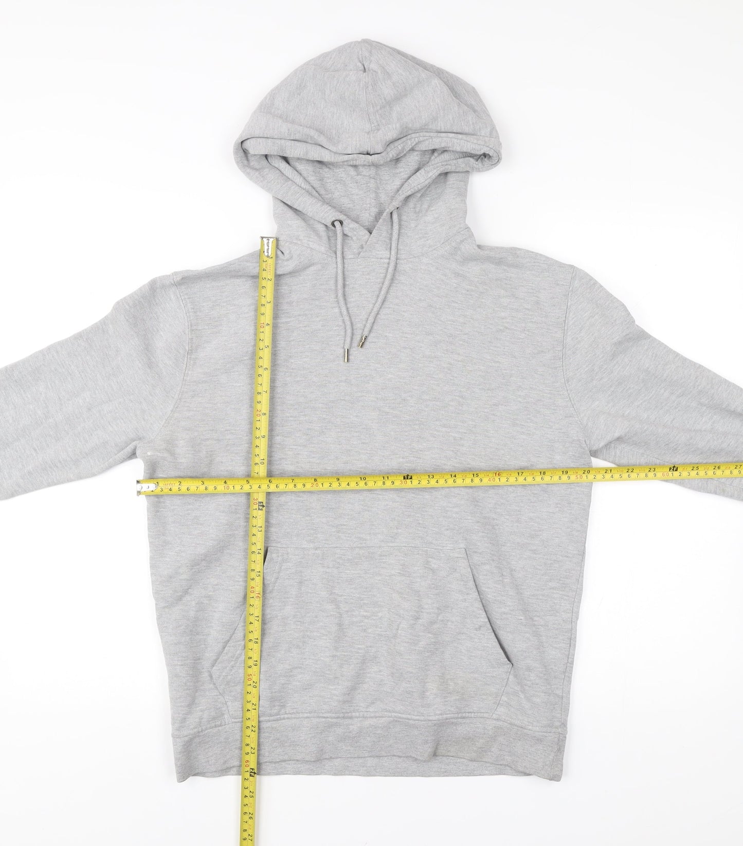 Topman Men’s Grey Pullover Hoodie Small Regular Fleece Cotton Blend
